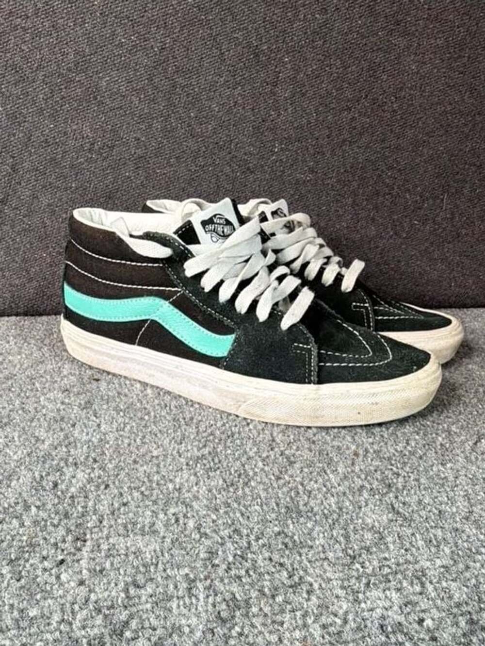 Vans Sk8-Mid Classic Sport Black and Tiffany Blue Skate Shoes